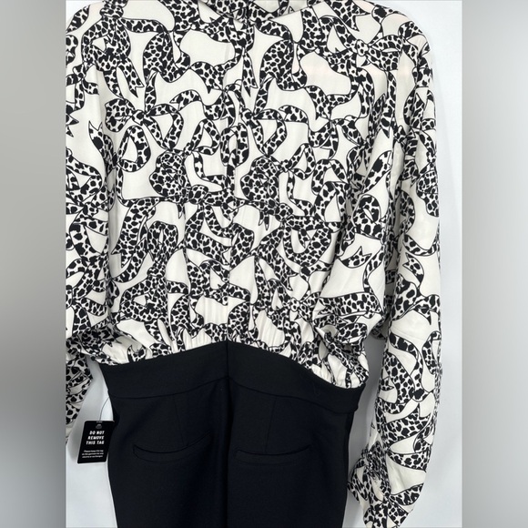 Express Printed Long Sleeve Portofino Shirt Jumpsuit - Size M $108 - Picture 10 of 10